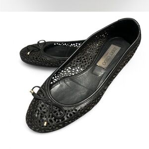Jimmy Choo Walsh perforated leather ballet flats with a bow detail. Size 6